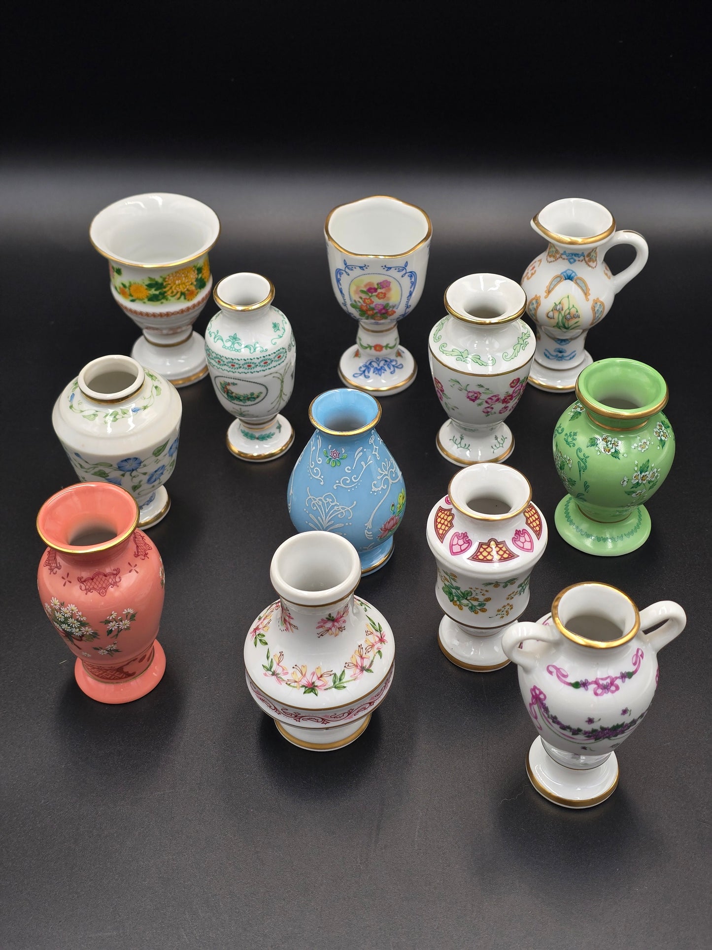 Franklin Porcelain miniatiūrinės vazelės