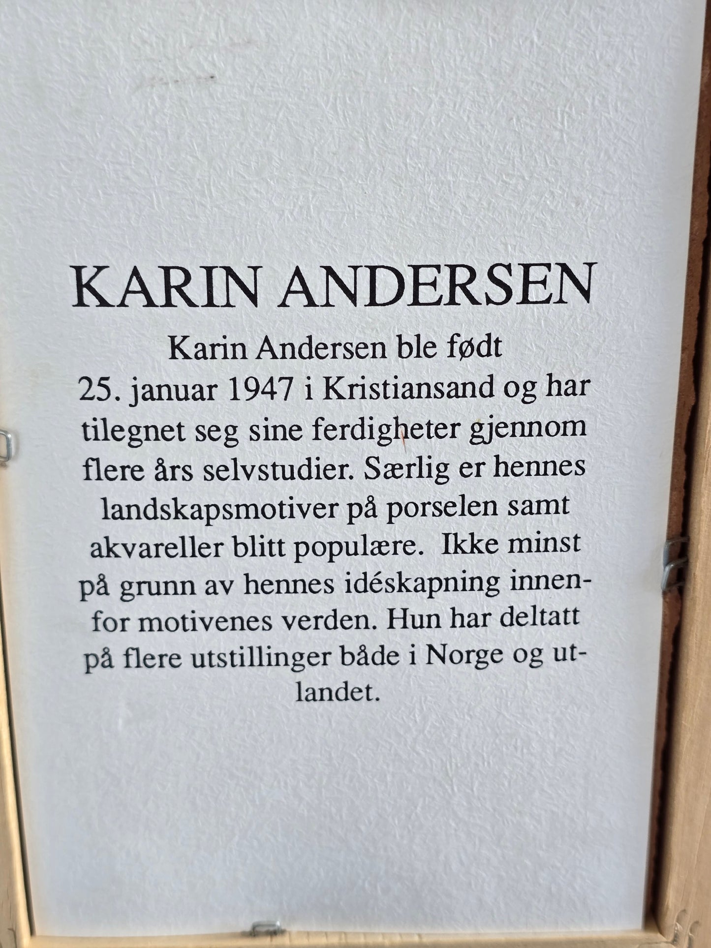 Norvegų menininkės Karin Andersen reprodukcija