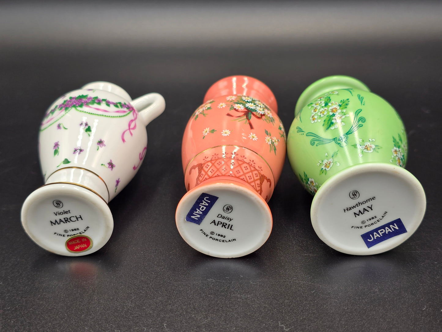 Franklin Porcelain miniatiūrinės vazelės