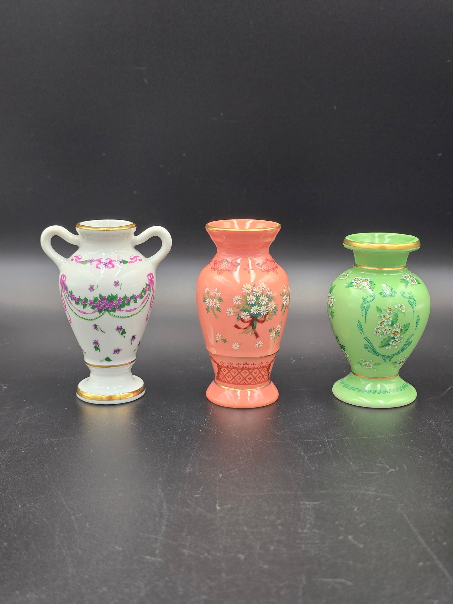 Franklin Porcelain miniatiūrinės vazelės