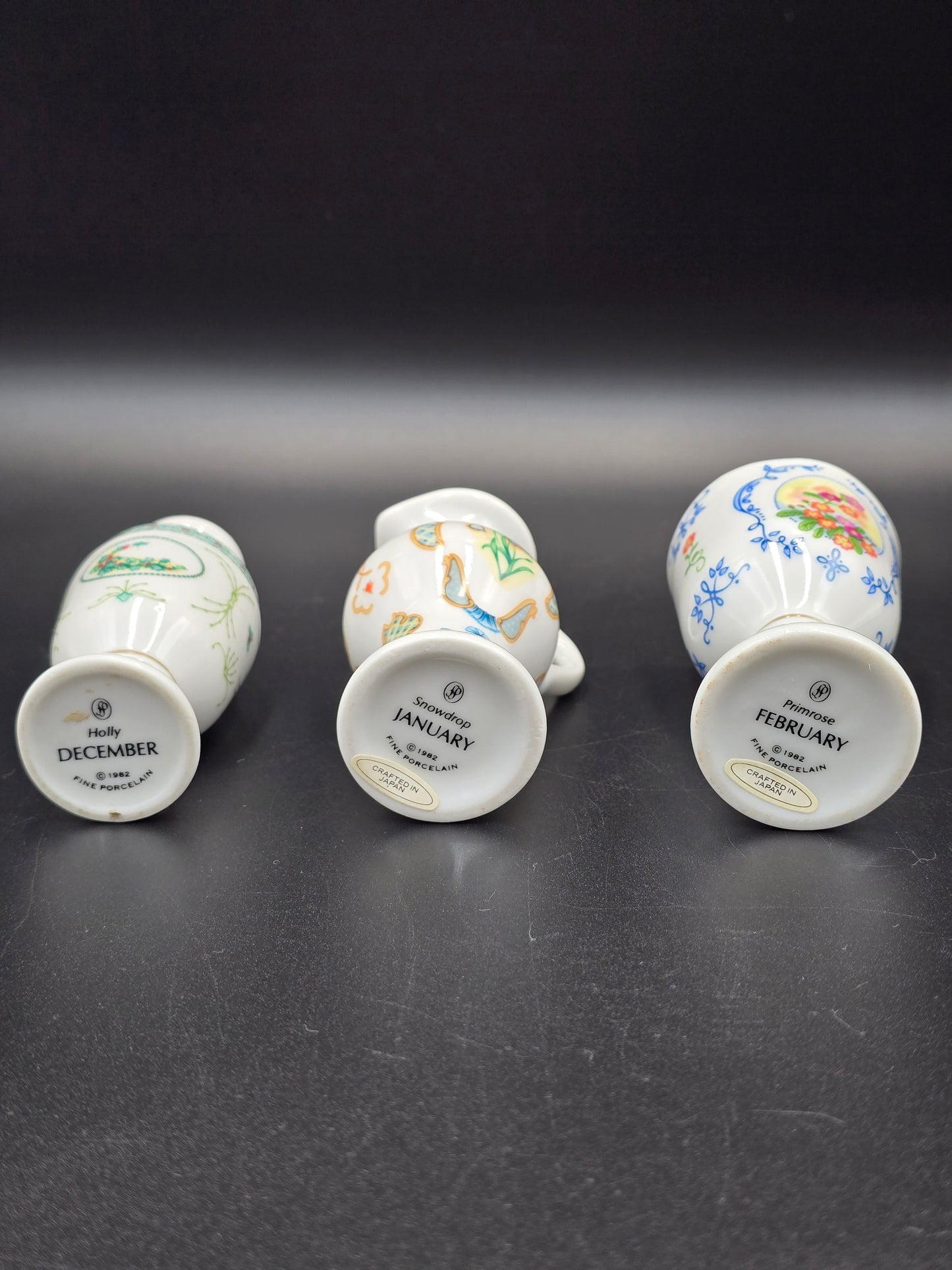 Franklin Porcelain miniatiūrinės vazelės